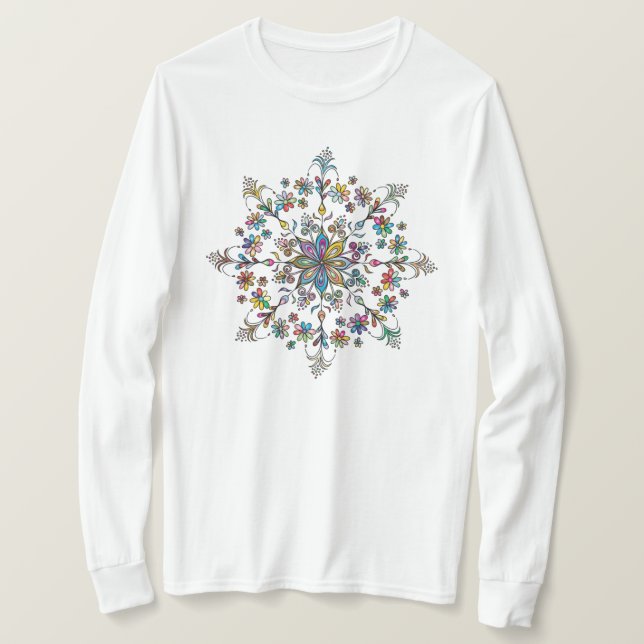 Camiseta Long sleeve color mandala T-Shirt (Anverso del diseño)