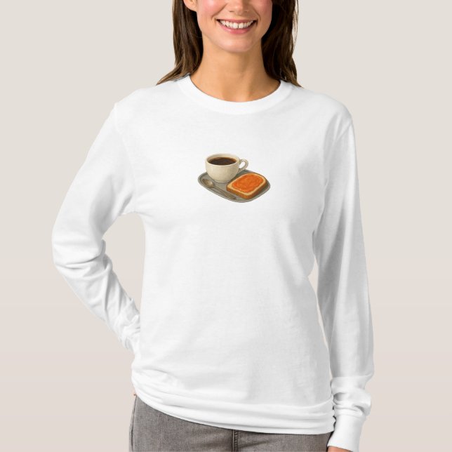 Camiseta Long Sleeve with coffee and sandwich (Anverso)
