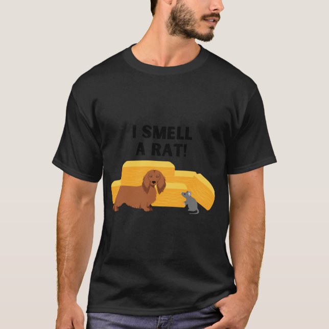 Camiseta Longhair Dachshund I Huele Una Cacería De Rat Barn (Anverso)