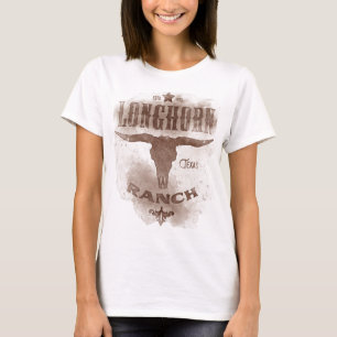 Camiseta Longhorn Ranch Texas Brown & Tan T-Shirt
