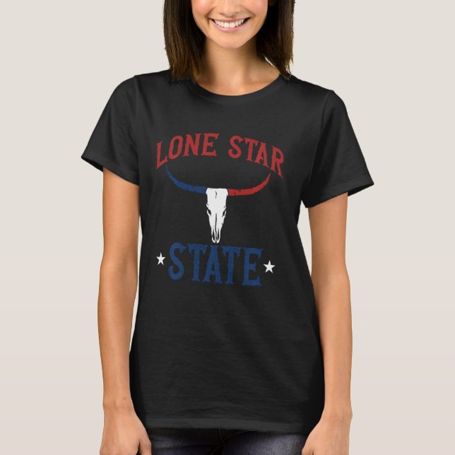 Camiseta Longhorn Texas Lone Star State Textos (Anverso)