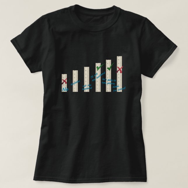 Camiseta Longitud de las preferencias humorísticas de los g (Diseño del anverso)