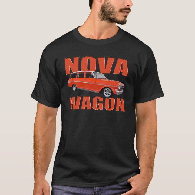 Camiseta longroof chevy rojo del carro de la Nova 1963 II (Anverso)