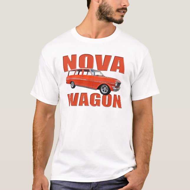 Camiseta longroof chevy rojo del carro de la Nova 1963 II (Anverso)