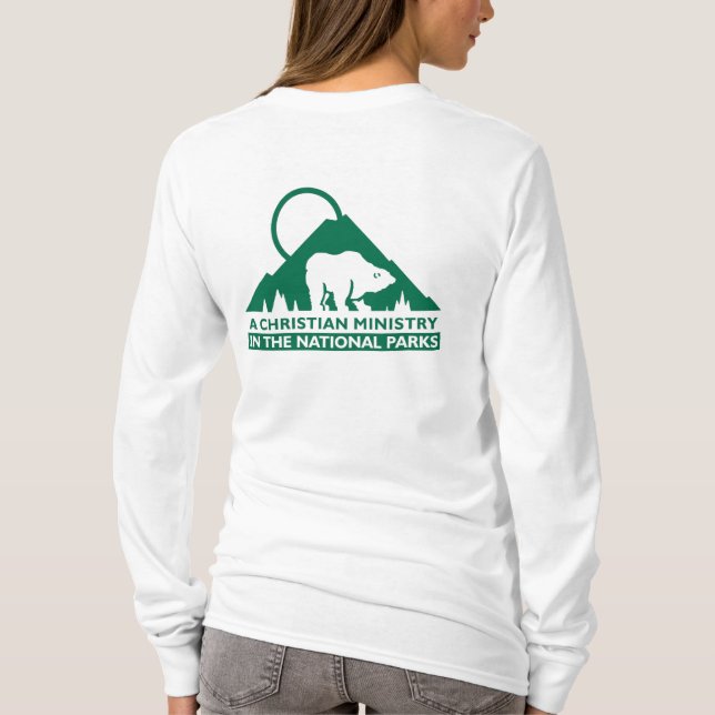 Camiseta Longsleeve de las mujeres del logotipo de ACMNP (Reverso)