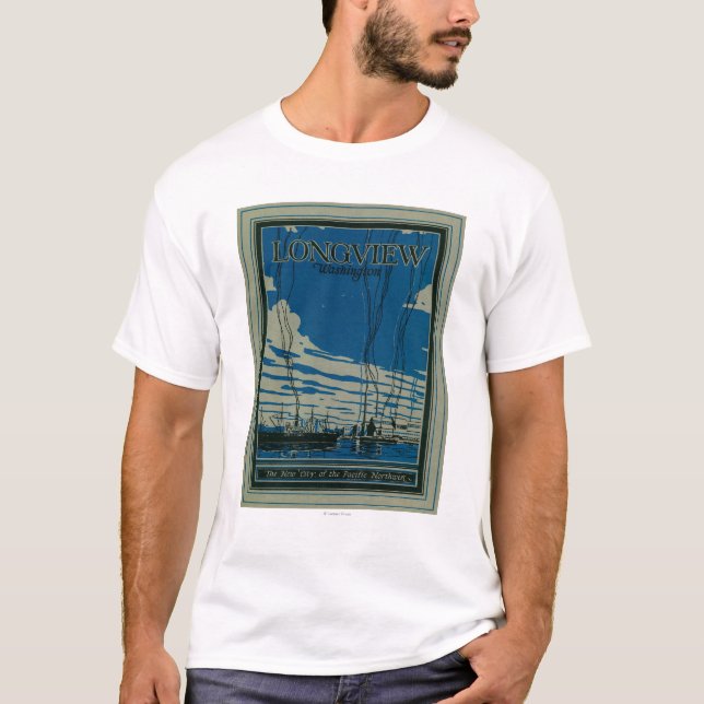 Camiseta Longview, poster de la publicidad de Washington (Anverso)