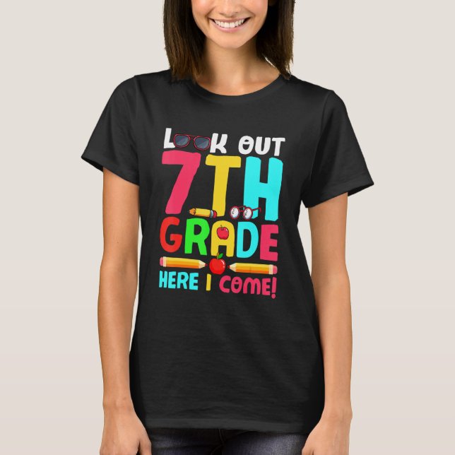Camiseta Look Out 7º Grado Cute Gafas De Sol Teacher St (Anverso)