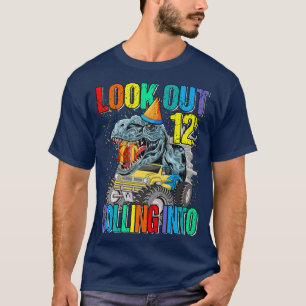 Camiseta Look Out Rolling Into 12 Monster Truck Dinosaur 