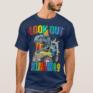 Camiseta Look Out Rolling Into 9 Monster Truck Dinosaur 