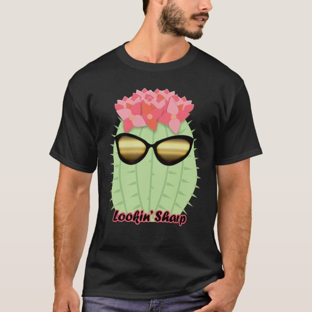 Camiseta Lookin' Sharp Blooming Cactus with Sunglasses (Anverso)