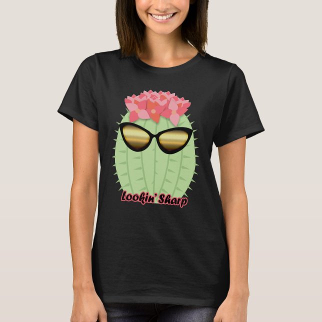 Camiseta Lookin' Sharp Blooming Cactus with Sunglasses (Anverso)