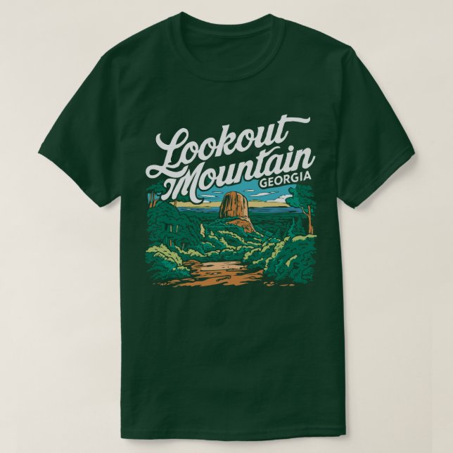 Camiseta Lookout Mountain Georgia Retro TShirt (Diseño del anverso)