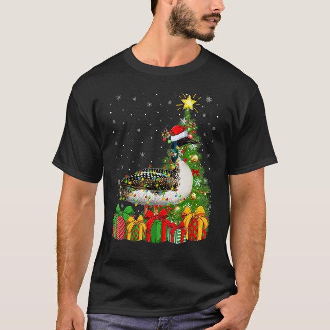 Camiseta Loon Bird   Xmas Holiday Santa Loon Bird Christmas (Anverso)