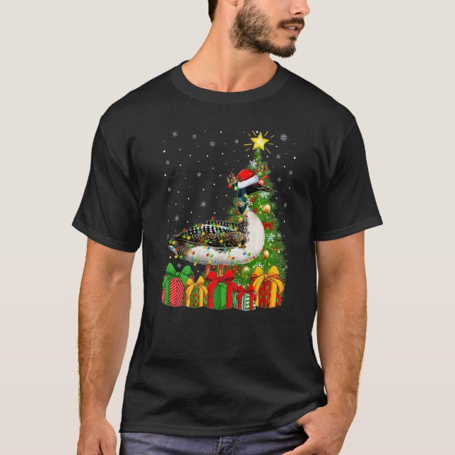 Camiseta Loon Bird  Xmas Holiday Santa Loon Bird Christmas  (Anverso)