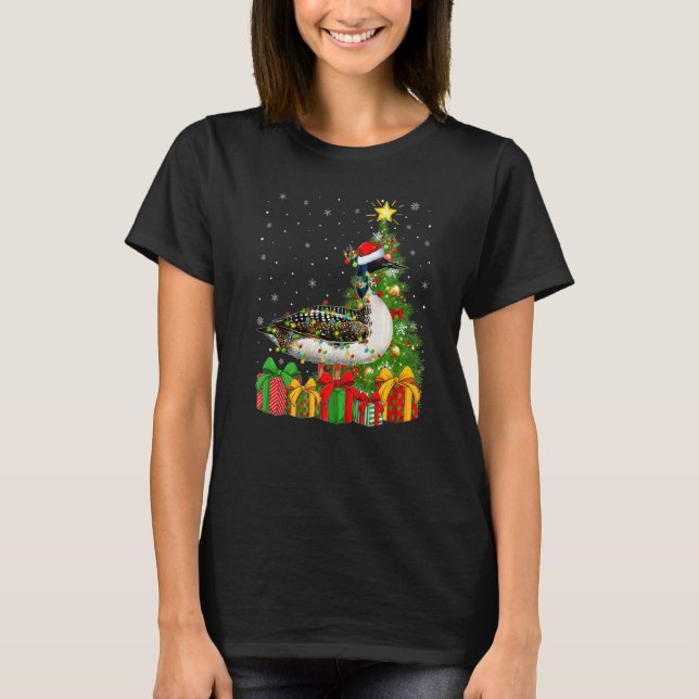 Camiseta Loon Bird  Xmas Holiday Santa Loon Bird Christmas  (Anverso)
