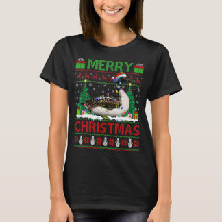 Camiseta Loon Bird Xmas Tree Ilumina Ugly Santa Loon Chris