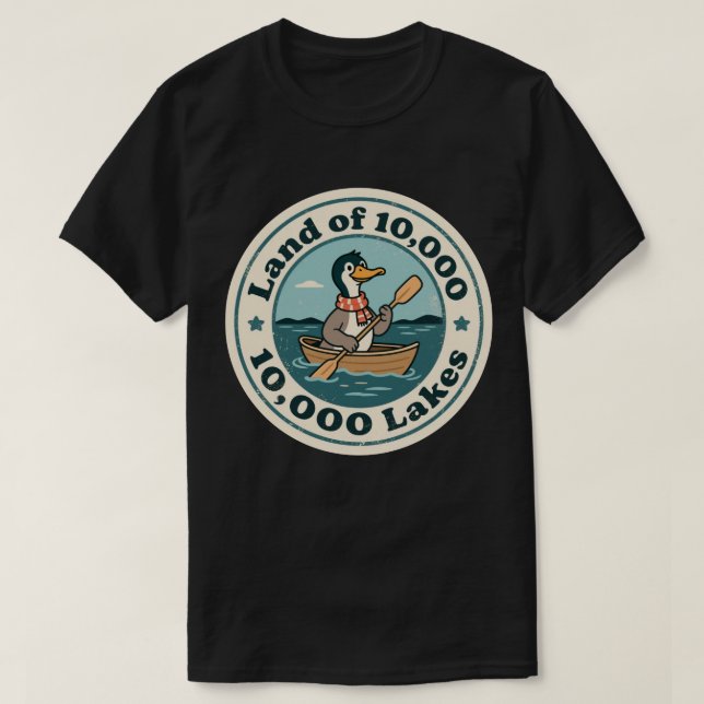 Camiseta Loon de Minnesota Retro con Bufanda y Remo (Diseño del anverso)