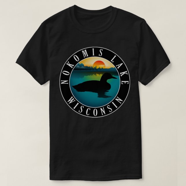 Camiseta Loon del lago Nokomis Wisconsin (Diseño del anverso)