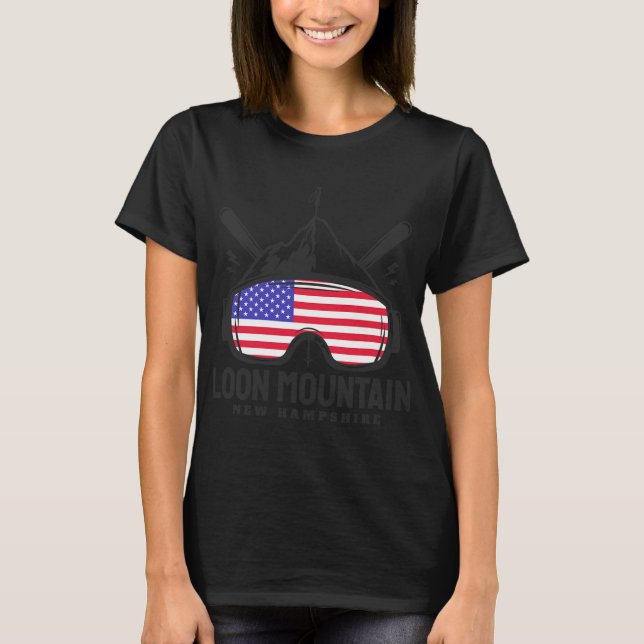 Camiseta Loon Mountain New Hampshire Usa Ski Retro Skiing  (Anverso)