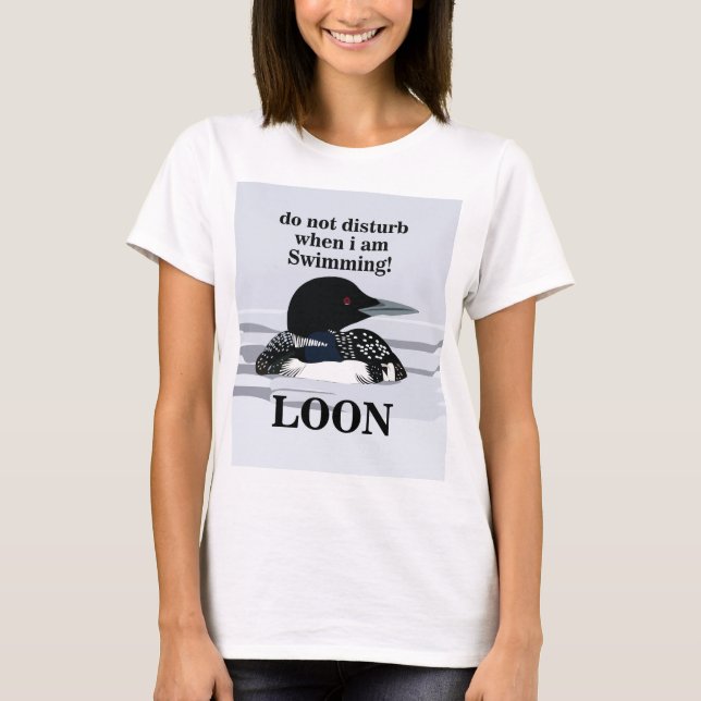 Camiseta Loon Somorgujo Común Ave Lago Divertido (Anverso)