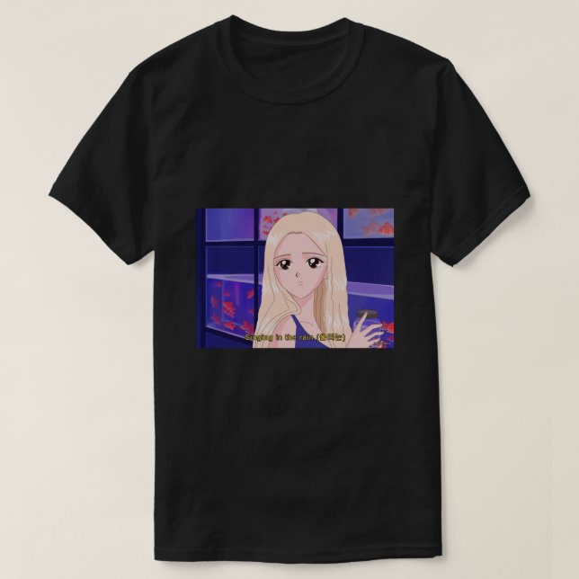Camiseta LOONA Jinsoul - Cantando en la lluvia de anime Cla (Diseño del anverso)