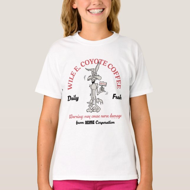 Camiseta LOONEY TUNES™ | Café fresco diario WILE E. COYOTE™ (Anverso)