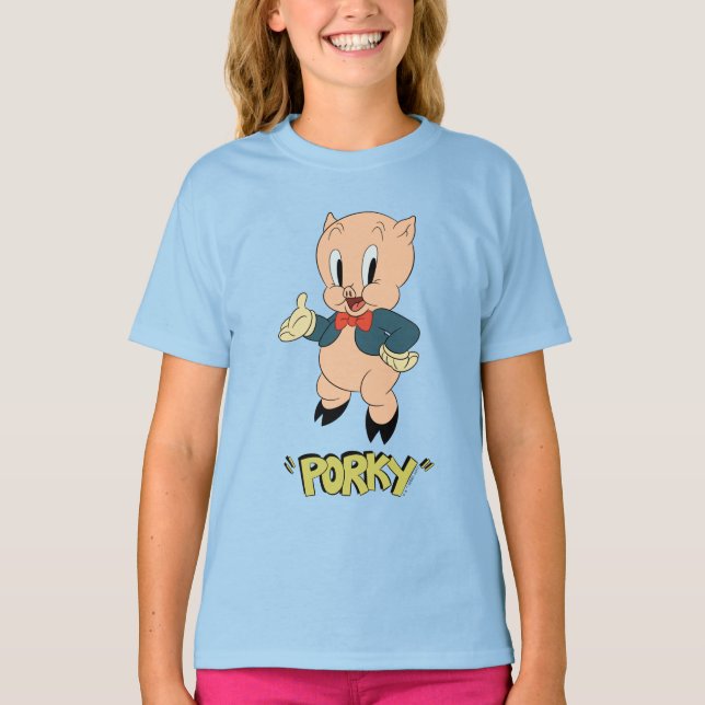 Camiseta LOONEY TUNES™ Retro Laughs| Cerdo porky (Anverso)