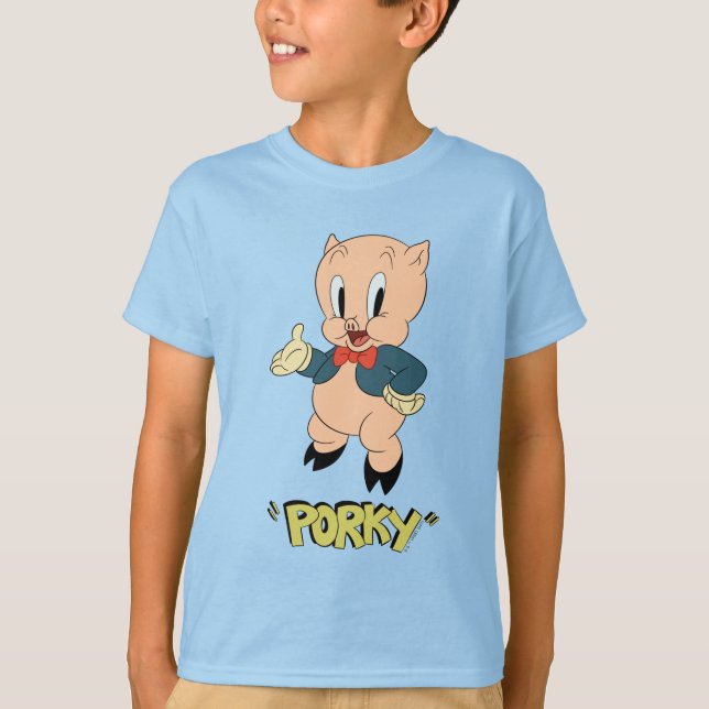 Camiseta LOONEY TUNES™ Retro Laughs| Cerdo porky (Anverso)