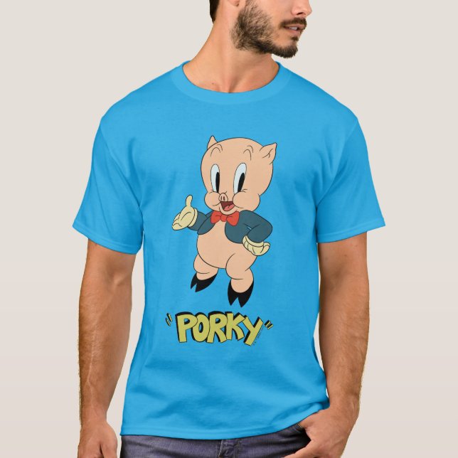 Camiseta LOONEY TUNES™ Retro Laughs | Cerdo porky (Anverso)