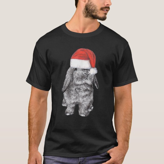 Camiseta Lop Earts Bunny Rabbit En Santa Claus Navidades Ha (Anverso)