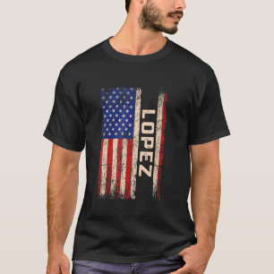 Camiseta López Apellido Shirt López Nombre Bandera Estadoun