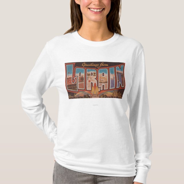 Camiseta Lorain, letra ScenesLorain, OH de OhioLarge (Anverso)