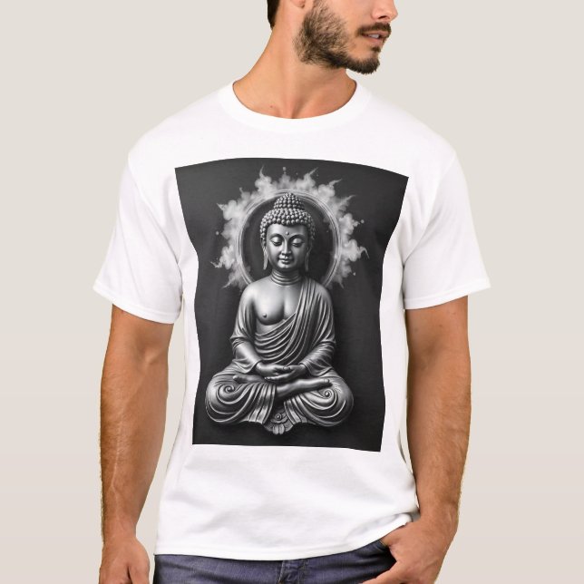 Camiseta Lord Buddha - Retrato de arte del carbón vegetal s (Anverso)