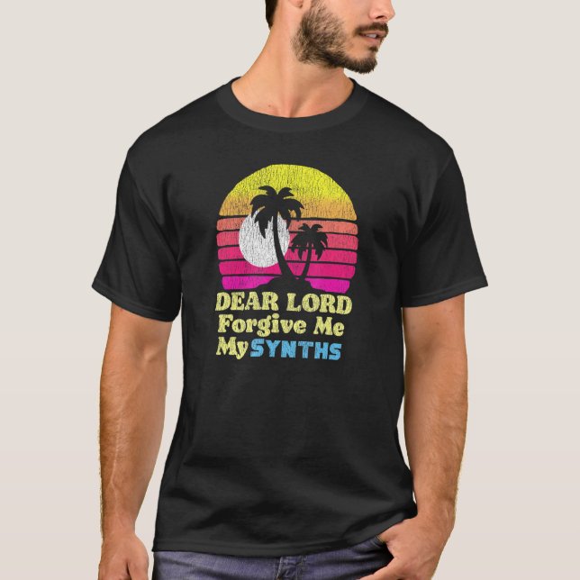 Camiseta Lord Forgive Me My Synths 80s  Distressed Retro Ke (Anverso)