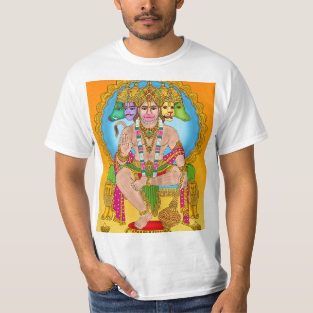Camiseta Lord Hanuman T-Shirt | Poderoso hindú Devta Hanuma (Anverso)