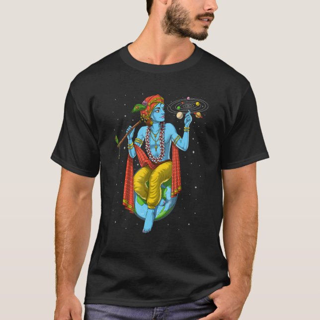 Camiseta Lord Krishna Hindu Dios Hinduismo Yoga espiritual  (Anverso)