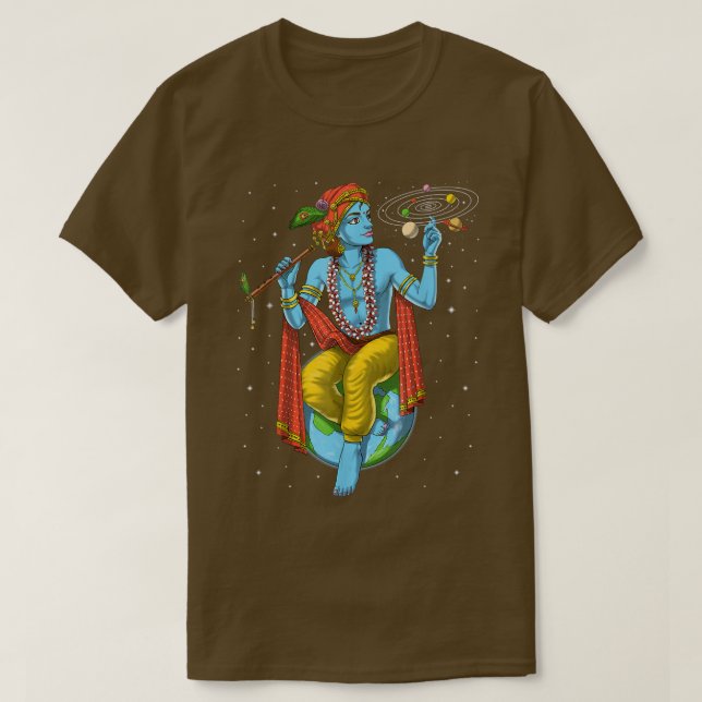 Camiseta Lord Krishna Hindu Dios Hinduismo Yoga espiritual  (Diseño del anverso)