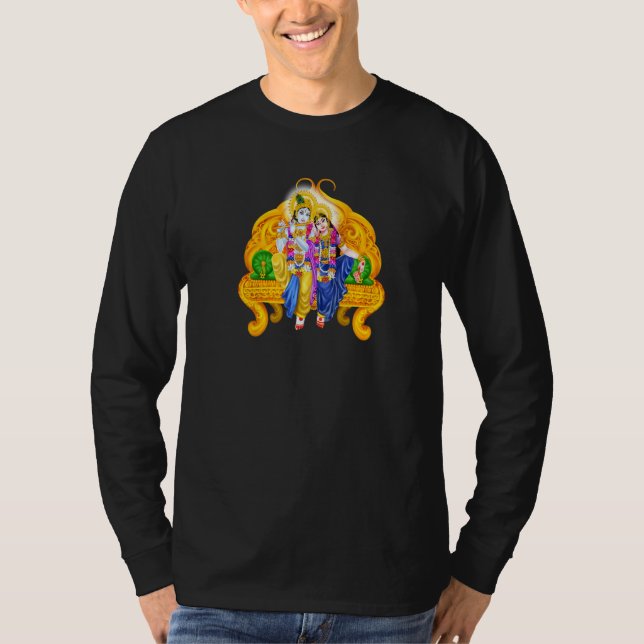 Camiseta Lord Krishna Y Devi Radha Hindu Deity Meditation (Anverso)