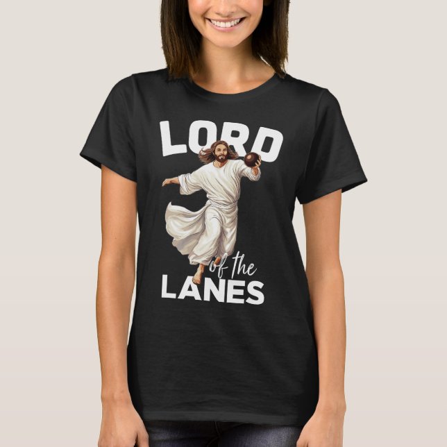 Camiseta Lord Lanes Funny Christian Christ Gutter Bowl L (Anverso)
