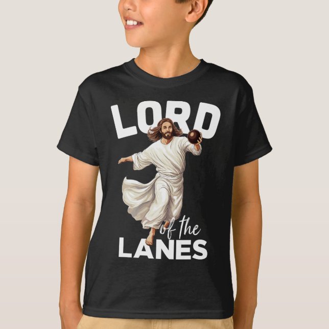 Camiseta Lord Lanes Funny Christian Christ Gutter Bowl L (Anverso)