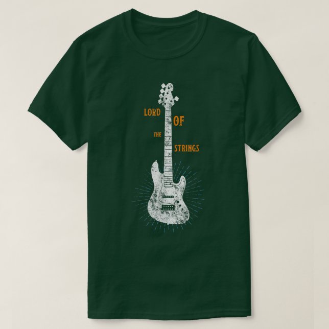 Camiseta Lord Of The Strings TBas Electric Guitar Playert (Diseño del anverso)