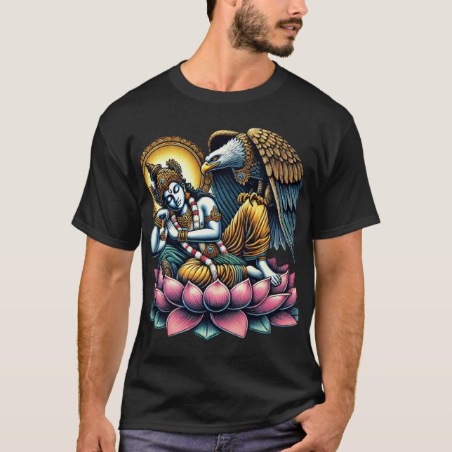 Camiseta Lord Vishnu escribe sobre Lotus en la cripta del á (Anverso)