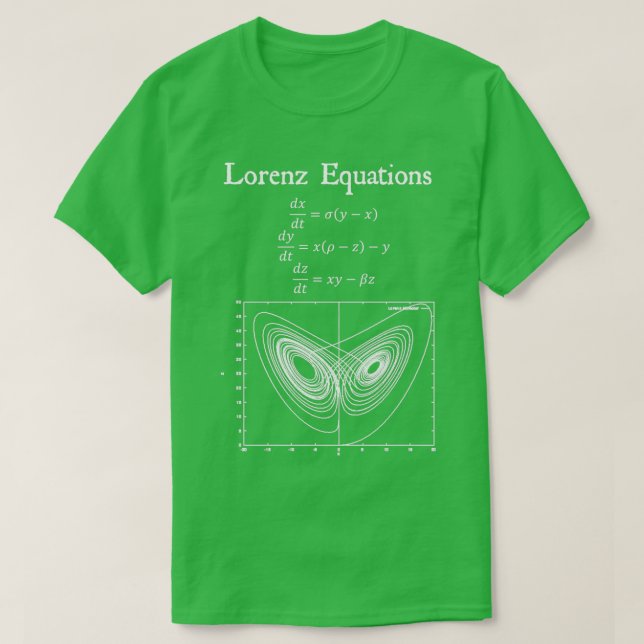 Camiseta Lorenz Ecuación Efecto mariposa Caos Teoría de Vin (Diseño del anverso)