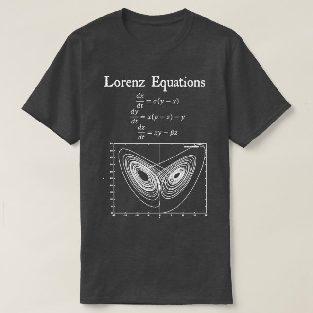 Camiseta Lorenz Ecuación Efecto mariposa Caos Teoría de Vin (Diseño del anverso)