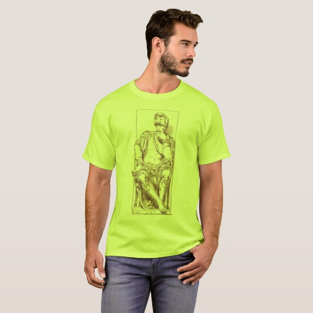 Camiseta Lorenzo de Medici Tomb, Michelangelo, mi dibujo  (Anverso completo)