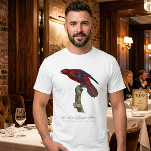 Camiseta Lori rojo de cola larga, Trichoglossus borneus