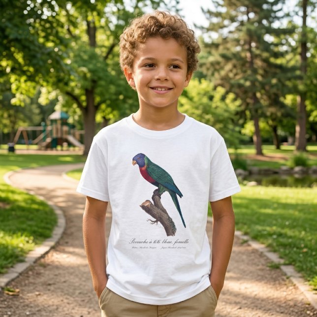 Camiseta Loricito arcoíris hembra, Trichoglossus moluccanus (Perruche a tete bleue, femelle / Rainbow lorikeet, female. T-Shirt)