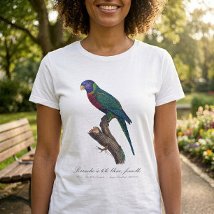 Camiseta Loricito arcoíris hembra, Trichoglossus moluccanus