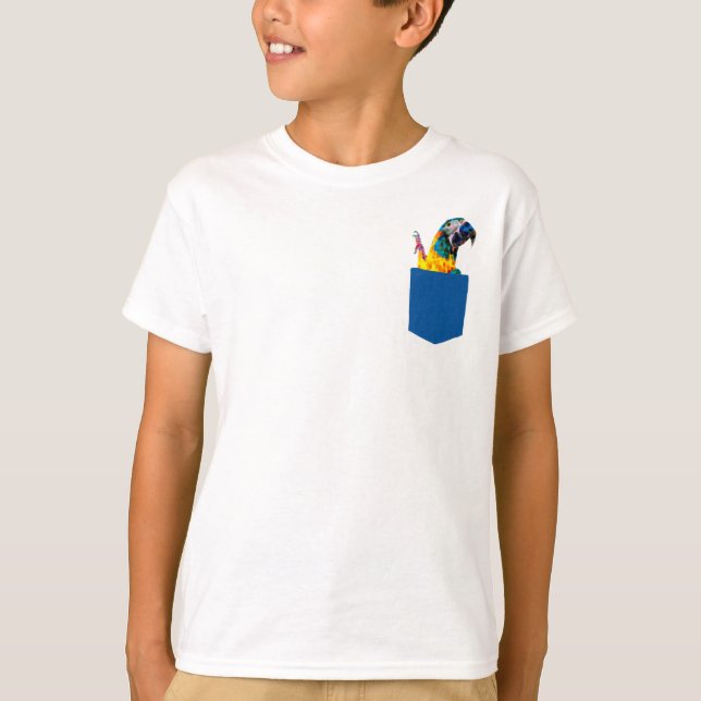 Camiseta Loro amarillo, Naranja y azul en Pocket T-Shirt (Anverso)