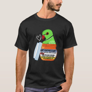 Camiseta Loro Antidepresivo Adorable I Green Indian Ringnec
